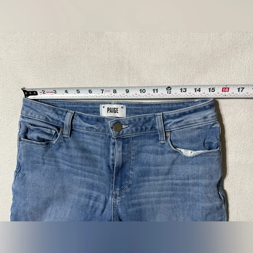 Paige Brigitte Jeans Women's 30x28 Blue Denim Straight Leg Medium‎ Wash Stretch